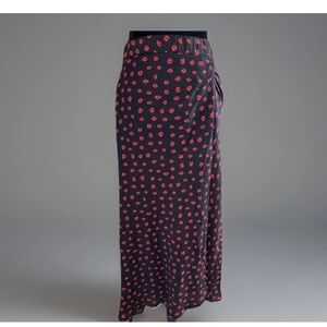 Princess Polly Skirt Maxi Sz US 10 Red Flowers Grunge Dark Floral Boho Preppy